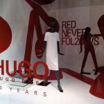 HUGO store window in Berlin.